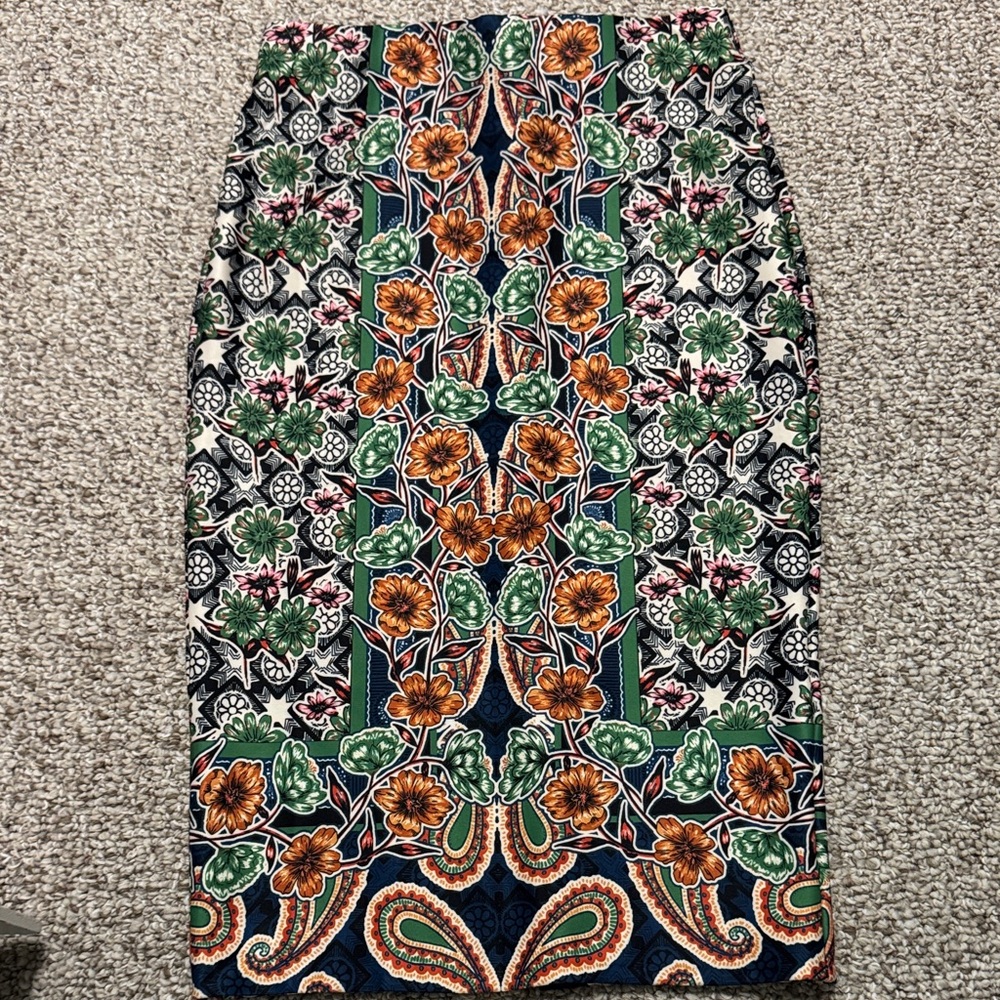 ECI Multicolor Floral Midi Skirt